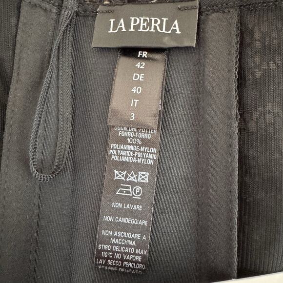 NWT La Perla Satin Corset Black Lace Panel Size IT 3 Goth Vampy Bustier - Picture 10 of 11